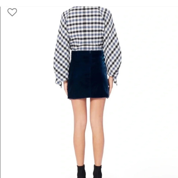 10 Crosby Derek Lam velour drape mini skirt - Picture 2 of 13